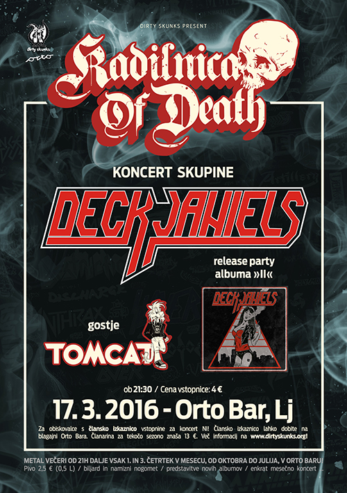 Kadilnica of Death: Deck Janiels release party albuma II z gosti Tomcat
