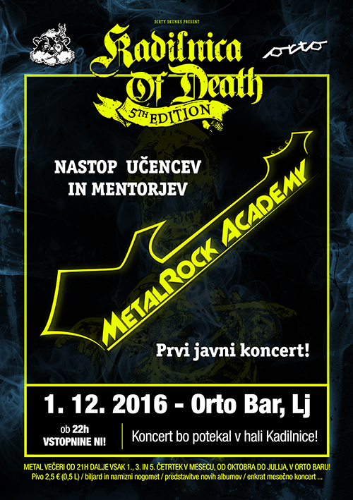 Kadilnica of Death: Koncert glasbene ole MetalRock Akademija
