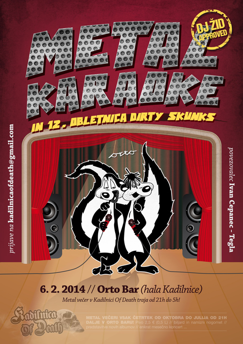Kadilnica Of Death: Metal Karaoke in 12. obletnica Dirty Skunks
