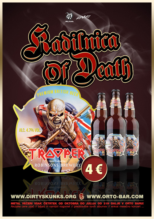 Akcija! Iron Maiden pivo Trooper v Kadilnici Of Death samo 4 EUR!