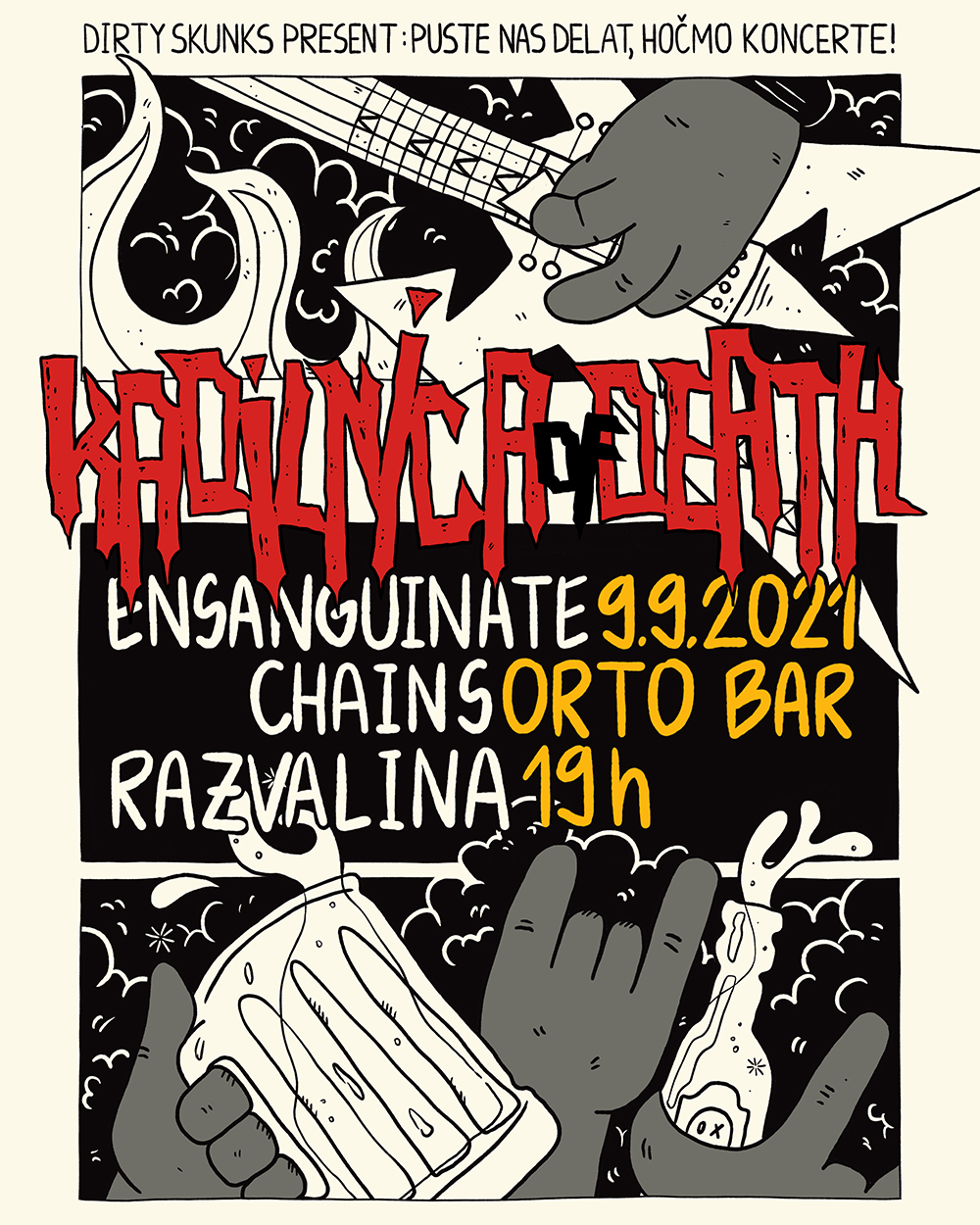 09.09.2021 - Otvoritev Kadilnice of Death: Ensanguinate (Si), Chains (Si), Razvalina (Si) @ Orto Bar, Ljubljana