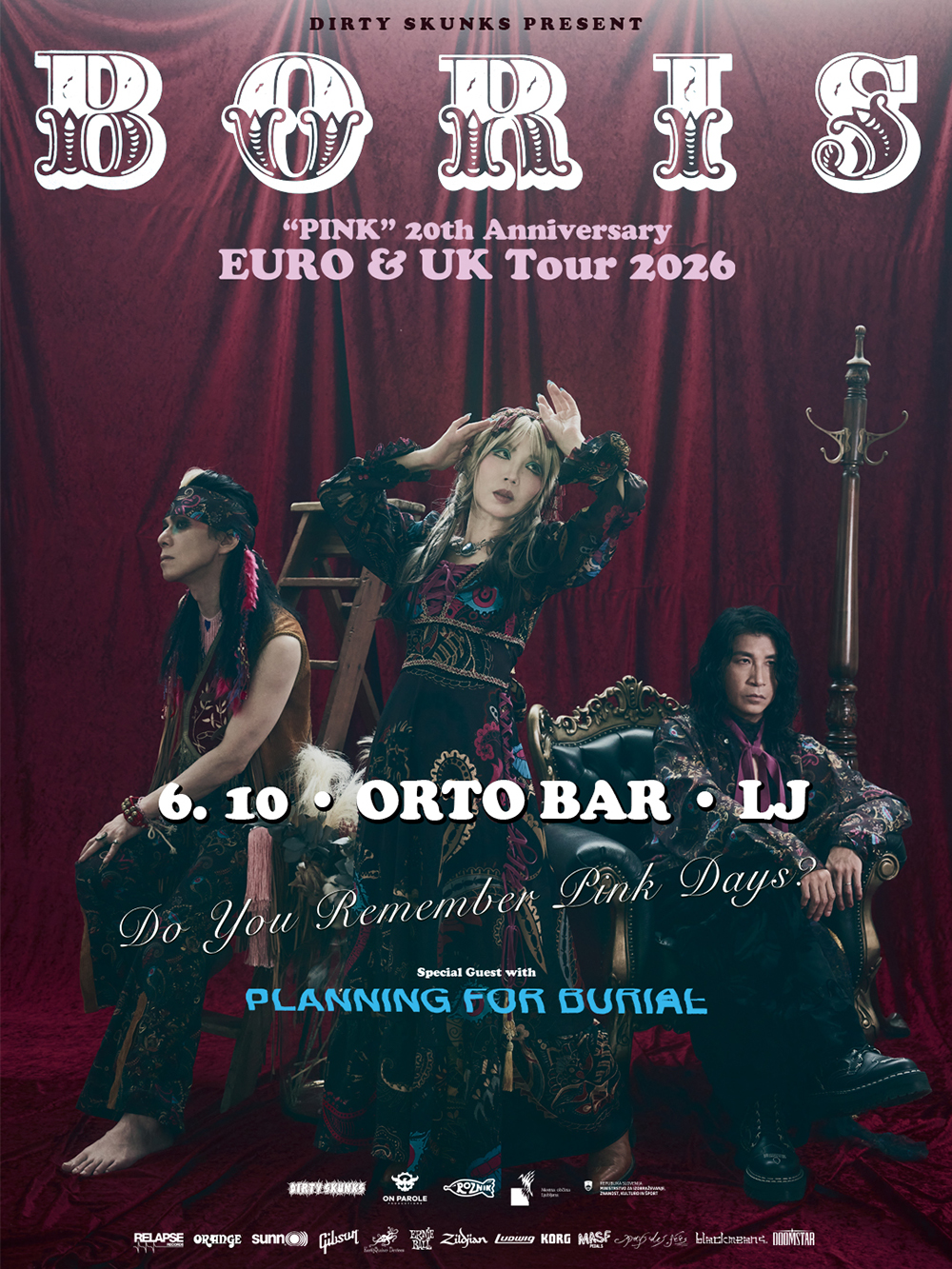 06.10.2026 - Boris (Jap), Planning for Burial (USA) @ Orto Bar, Ljubljana