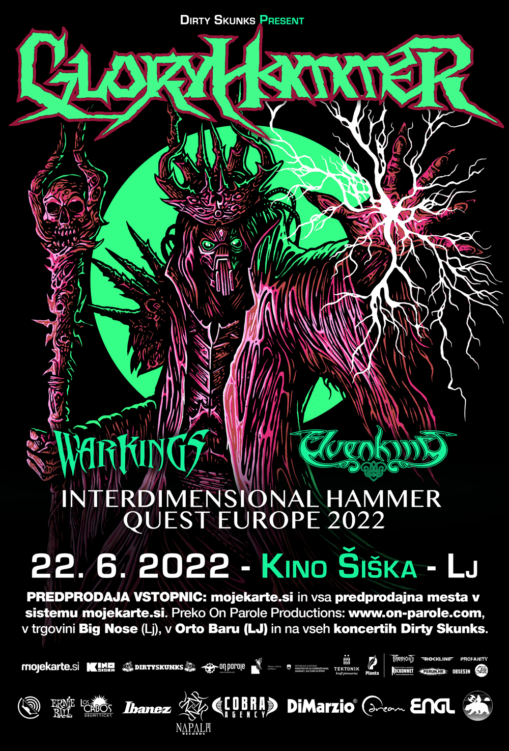 22.06.2022 - Gloryhammer (UK), Warkings (Int), Elvenking (Ita) @ Kino Šiška, Ljubljana
