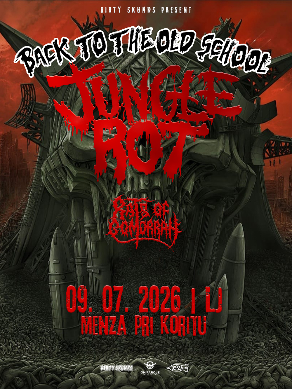 09.07.2026 - Jungle Rot (USA), Rats of Gomorrah (Ger) @ Menza pri koritu, Metelkova, Ljubljana