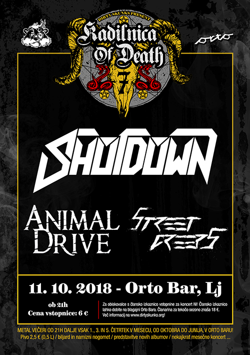 Kadilnica of Death: Shotdown (Si), Animal Drive (Cro), Street Creeps (Si)