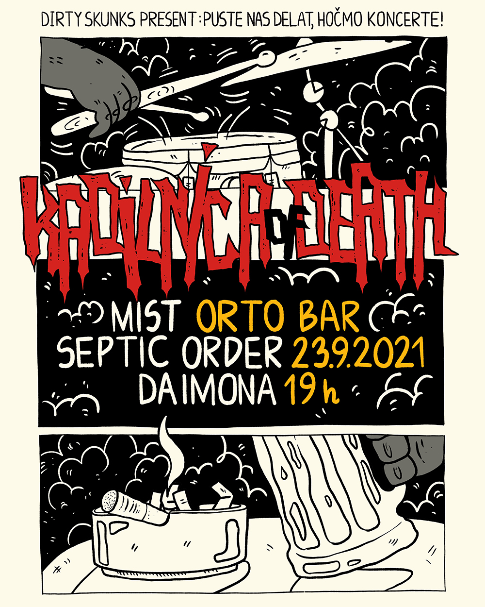 23.09.2021 - Kadilnica of Death: Mist (Si), Septic Order (Si), Daimona (Si) @ Orto Bar, Ljubljana