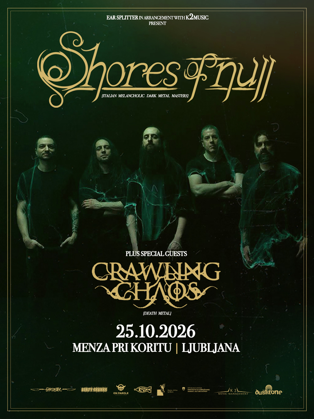25.10.2026 - Shores of Null (Ita), Crawling Chaos (Ita) @ Menza pri koritu, Metelkova, Ljubljana