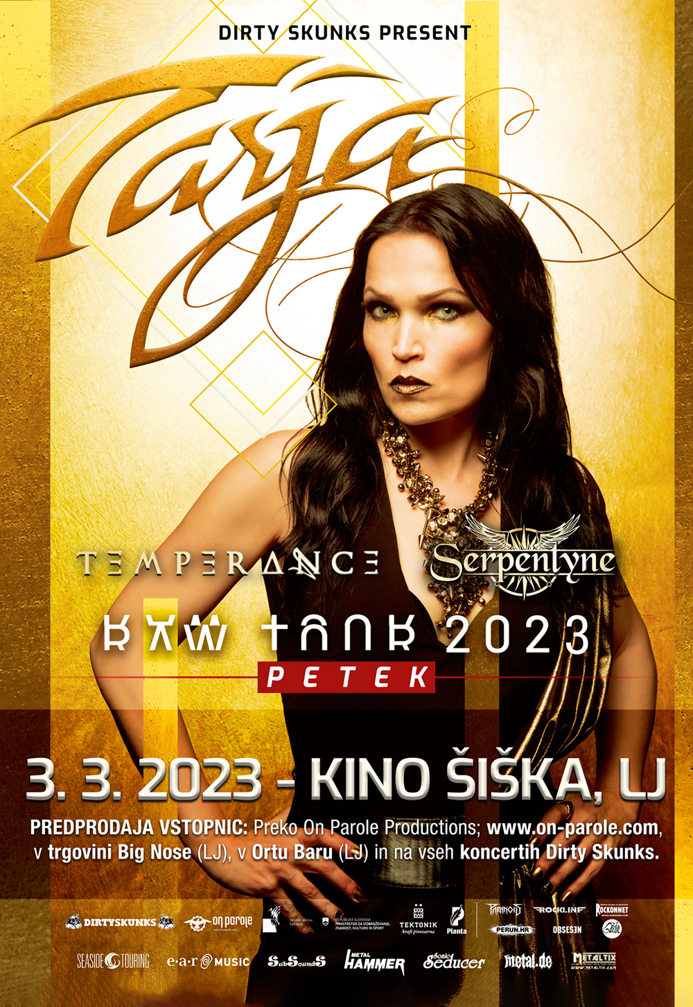03.03.2023 - Tarja (Fin), Temperance (Ita), Serpentyne (UK) @ Kino Šiška, Ljubljana